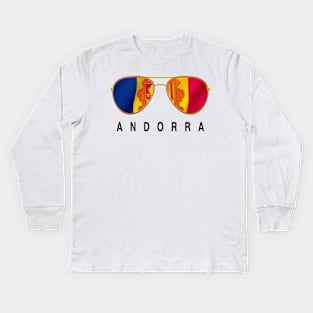 Andorra Sunglasses, Andorra Flag, Andorra gift , Andorran Kids Long Sleeve T-Shirt